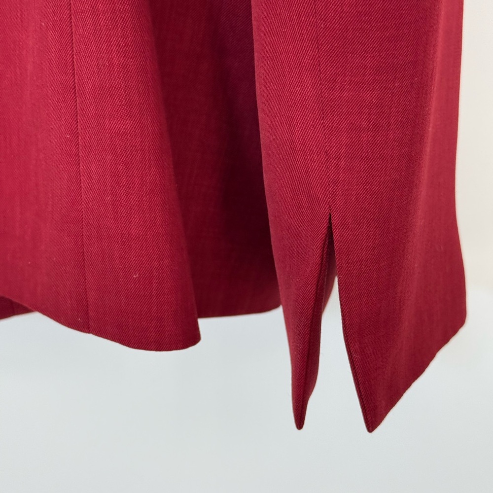 Kasper Red Skirt/Blazer Suit Set – Classic Tailored Career Office Power Suit - Picture 6 of 15
